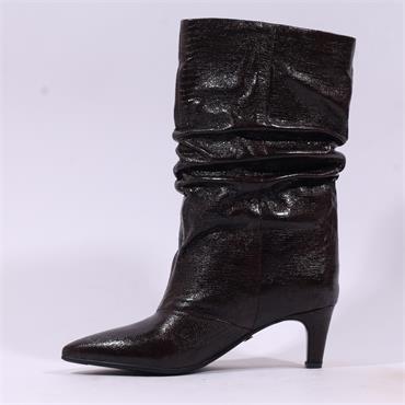 Una Healy Sensitivity Ruffled Mid Boot - Brown Snake